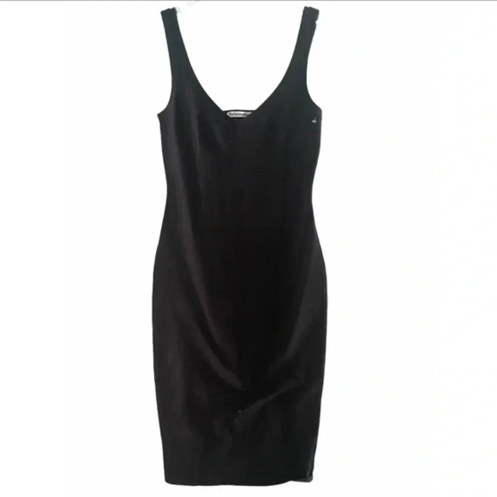 REFORMATION Braun Bodycon Midi Dress In Black XS B262 - Picture 4 of 5